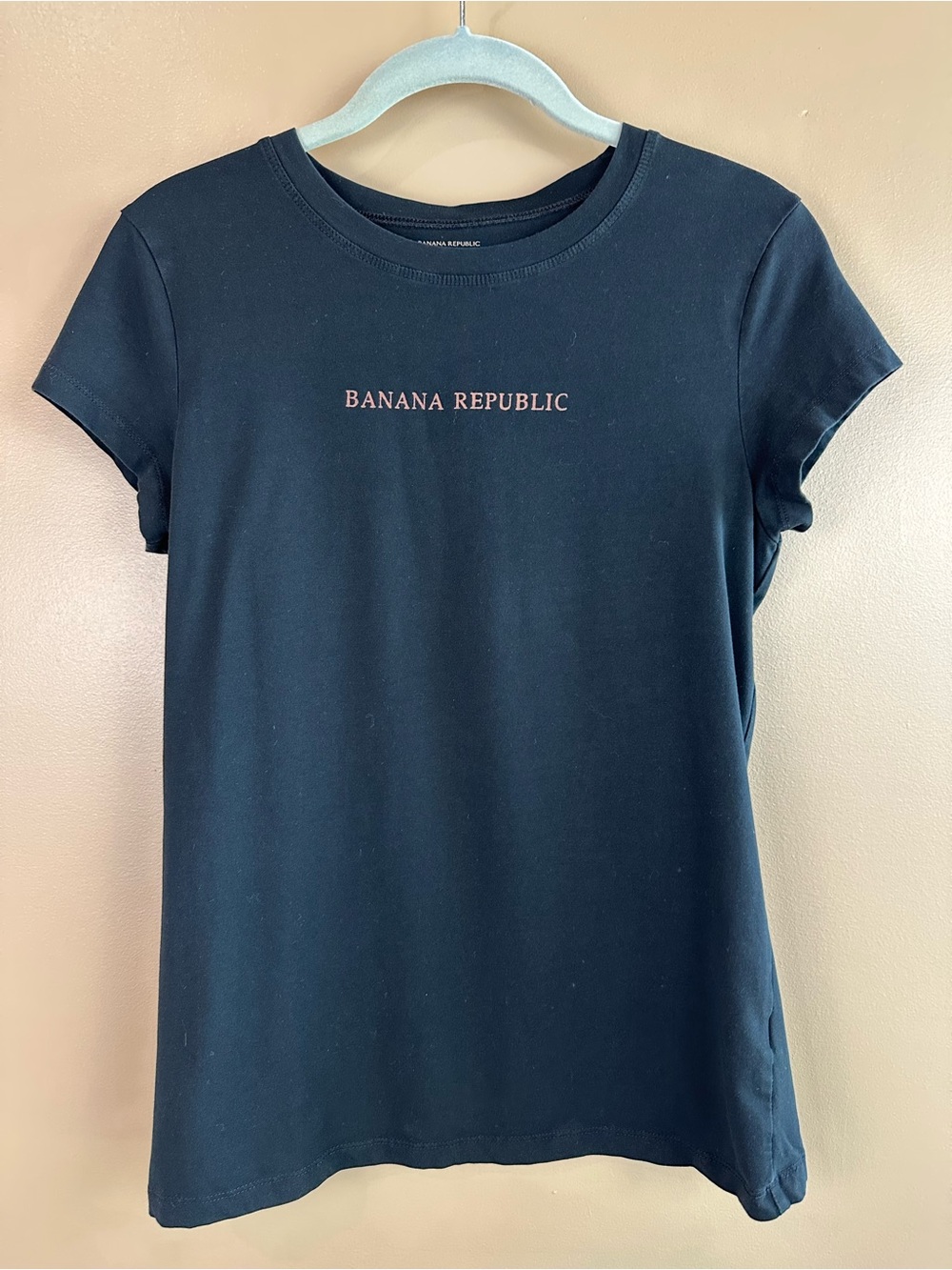 Vtg Y2K 2006 Banana Republic Womens Black Logo Baby Tee Top M Casual Preppy
